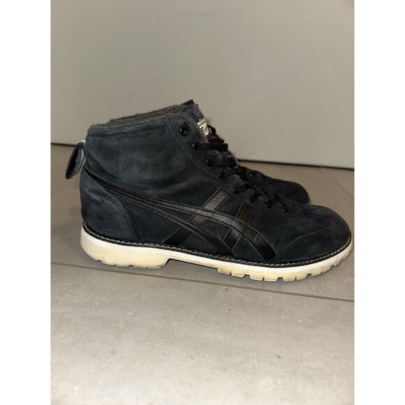 Onitsuka Tiger MEXICO Boots Mens 8 Black Suede Leather RINKAN 1183B407-001 - Picture 5 of 15